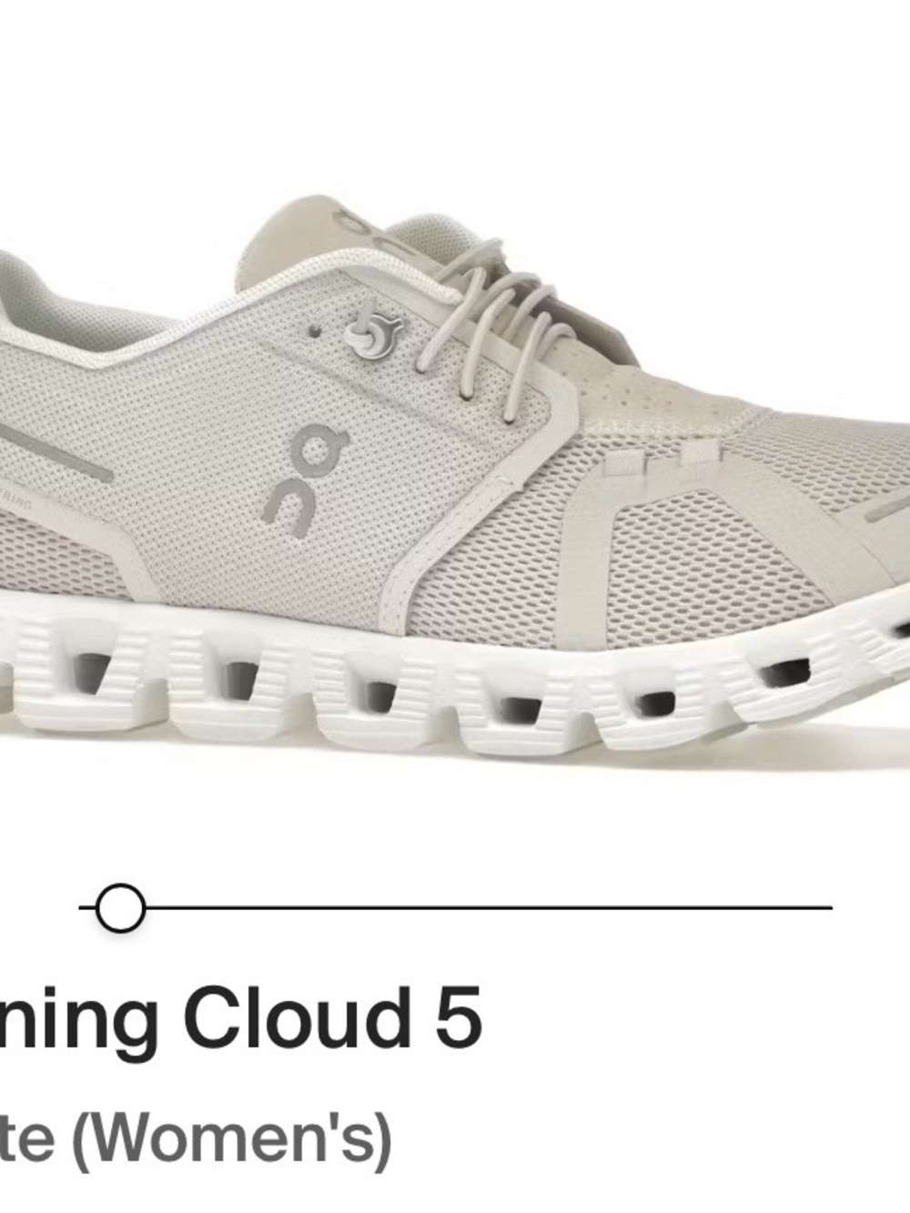 On Running Cloud 5 Women's Athletic Shoe in Light Pearl/White